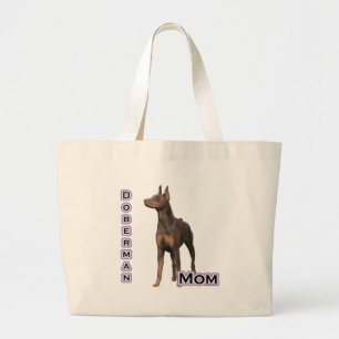 Bolso De Tela Gigante Doberman (óxido) Mamá 4