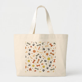 Bolso De Tela Gigante Dog Mom Park Bag | Terracotta & Sage Bone Pattern
