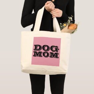 BOLSO DE TELA GIGANTE DOG MOM PINK TOTES HANDBAGS PURSE