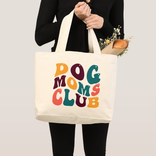 Bolso De Tela Gigante Dog Moms Club Souvenir Retro Style Groovy (Anverso (producto))