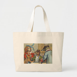 Bolso De Tela Gigante Doggy de la cena victoriana de perro Vestido