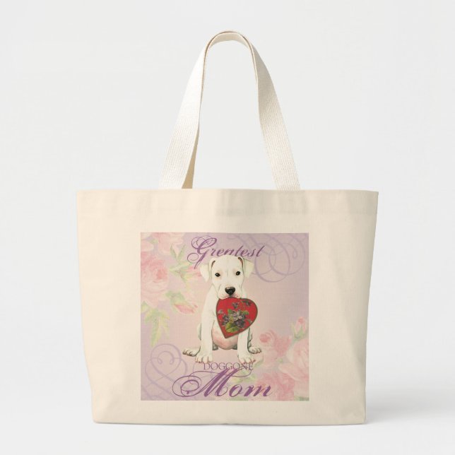 Bolso De Tela Gigante Dogo Heart Mom (Frente)