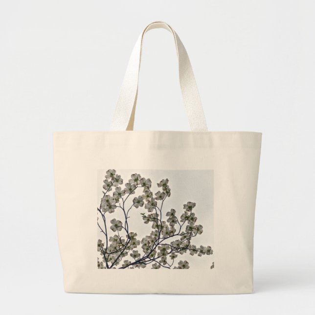 Bolso De Tela Gigante Dogwood florida blanca (Frente)