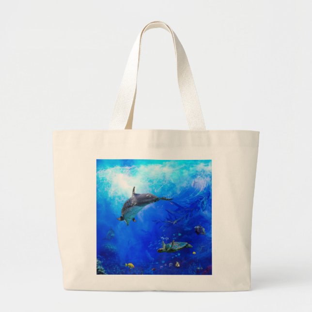 Bolso De Tela Gigante Dolphin World WIND ON WATER (Frente)