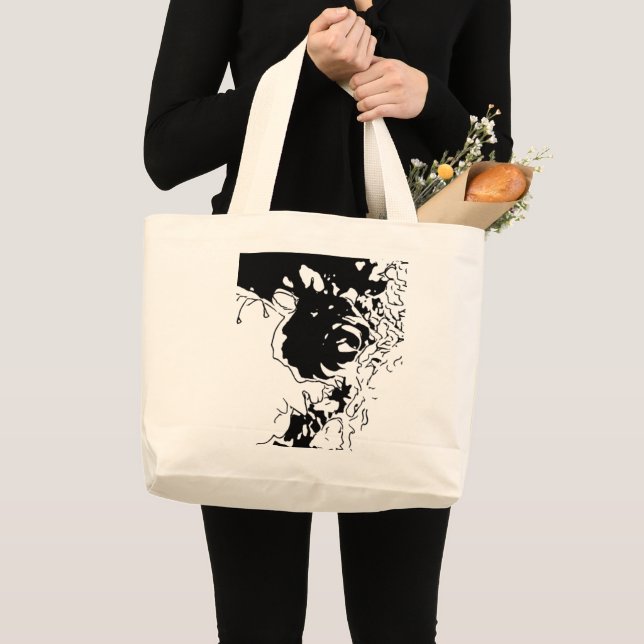Bolso De Tela Gigante Doodle de Flor (Anverso (producto))