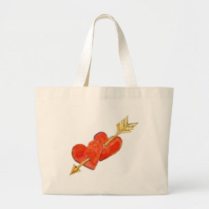 Bolso De Tela Gigante Dos corazones - flecha 2011