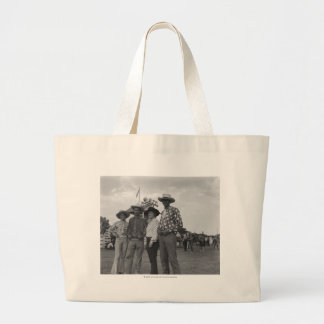 Bolso De Tela Gigante Dos hombres y dos mujeres en un rodeo