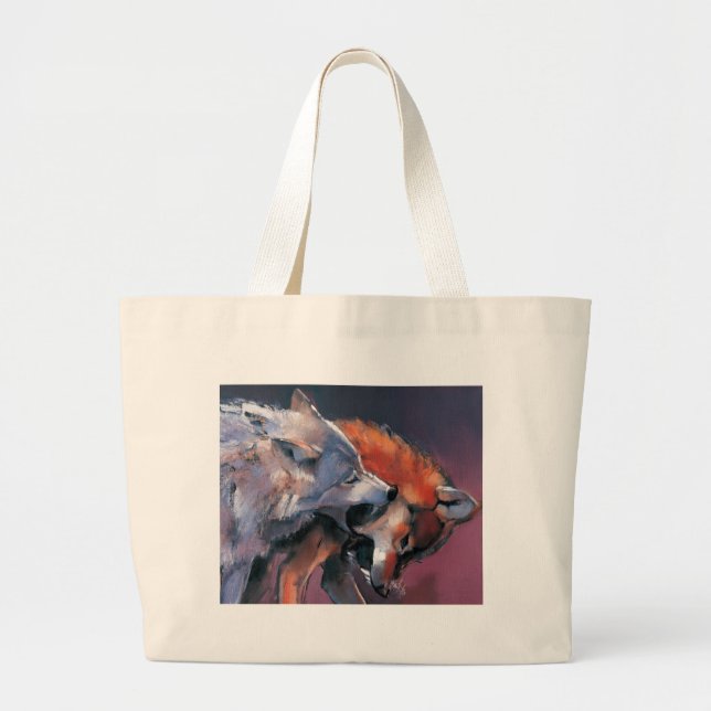 Bolso De Tela Gigante Dos lobos (Frente)