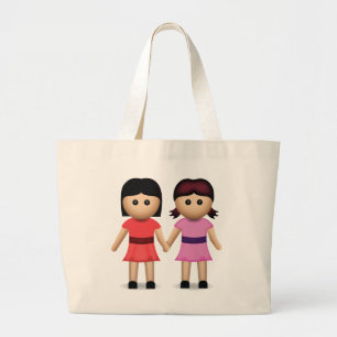 Bolso De Tela Gigante Dos mujeres que sostienen emoji de las manos