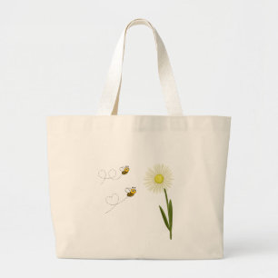 Bolso De Tela Gigante Dos pequeñas y lindas abejas