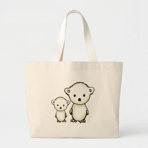 Bolso De Tela Gigante Dos pequeños osos polares