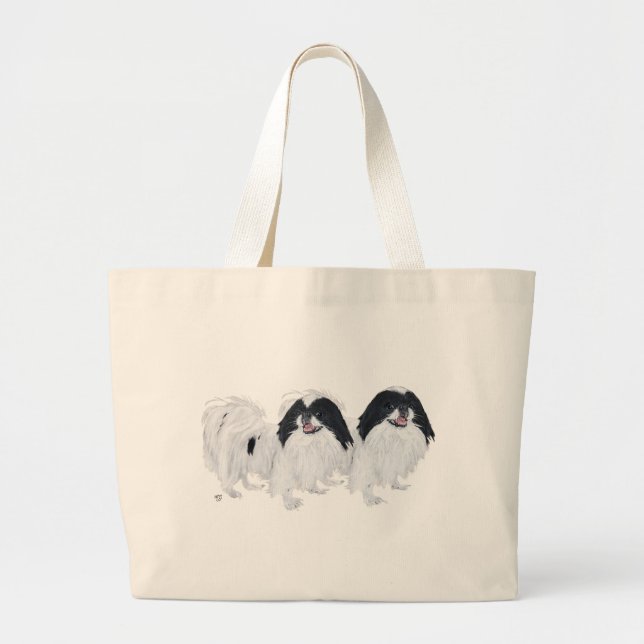 Bolso De Tela Gigante Dos perros chinos japoneses (Frente)