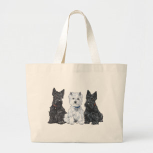 Bolso De Tela Gigante Dos Scotties y un Westie