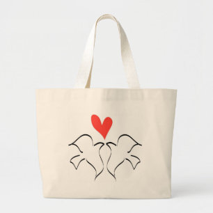 Bolso De Tela Gigante Doves de amor