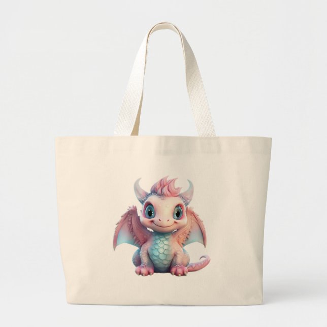 Bolso De Tela Gigante Dragón de algodón adorable (Frente)