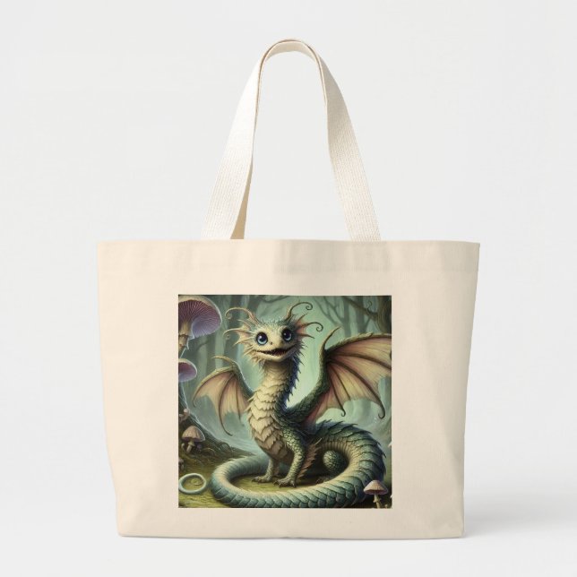 Bolso De Tela Gigante Dragon Jabberwocky Cute Fantasía Creatividad Arte (Frente)