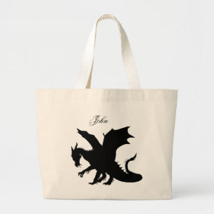 Bolso De Tela Gigante Dragón negro