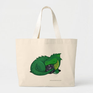 Bolso De Tela Gigante Dragón verde D20