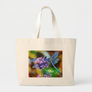 Bolso De Tela Gigante Dragonfly azul sobre el arte de los puntos de ajo