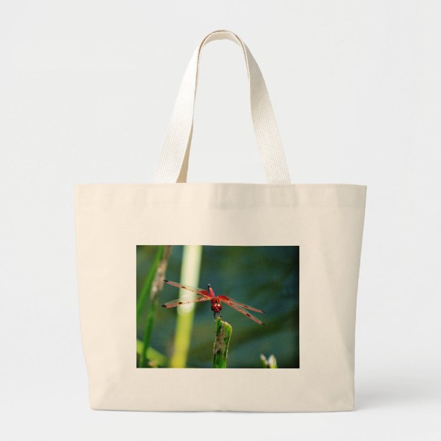 Bolso De Tela Gigante Dragonfly Frontal Rojo y Negro (Frente)