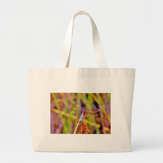 Bolso De Tela Gigante Dragonfly verde azulado (Frente)