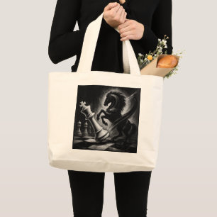 Bolso De Tela Gigante Dramático caballo negro vs. rey - Audaz arte de aj