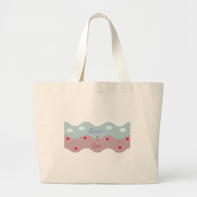 Bolso De Tela Gigante Dream & Love Pastel Tote Bag (Frente)