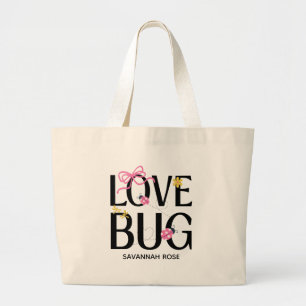 Bolso De Tela Gigante Ducha de Bebé Niña Mariquita Rosa
