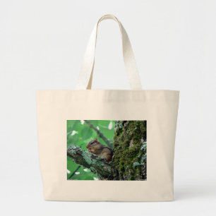 Bolso De Tela Gigante Dulce Chipmunk en ropa de árbol y regalos