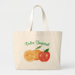Bolso De Tela Gigante Dulce Tropical: naranja y manzana