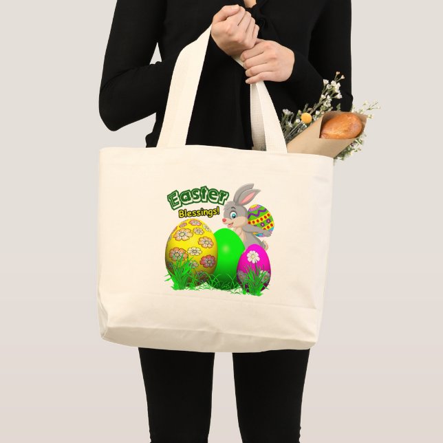 Bolso De Tela Gigante Easter Blessings-Easter Tote Bag (Anverso (producto))