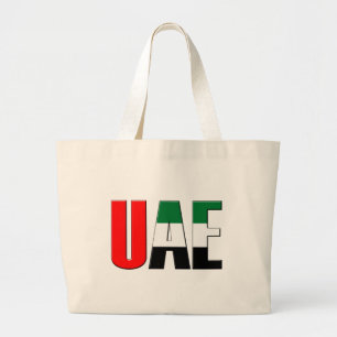 Bolso De Tela Gigante EAU Tipografía de colores de bandera de Emiratos Á