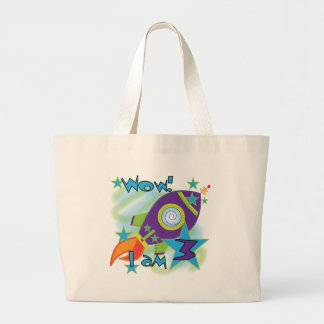 Bolso De Tela Gigante Eco de cohetes camisetas de tercer cumpleaños y re