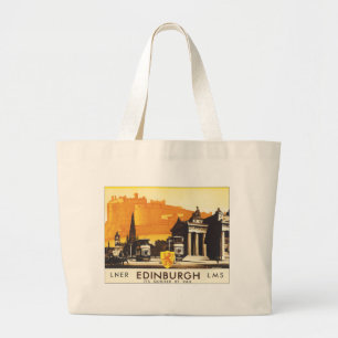 Bolso De Tela Gigante Edimburgo a través de LNER Rail Poster