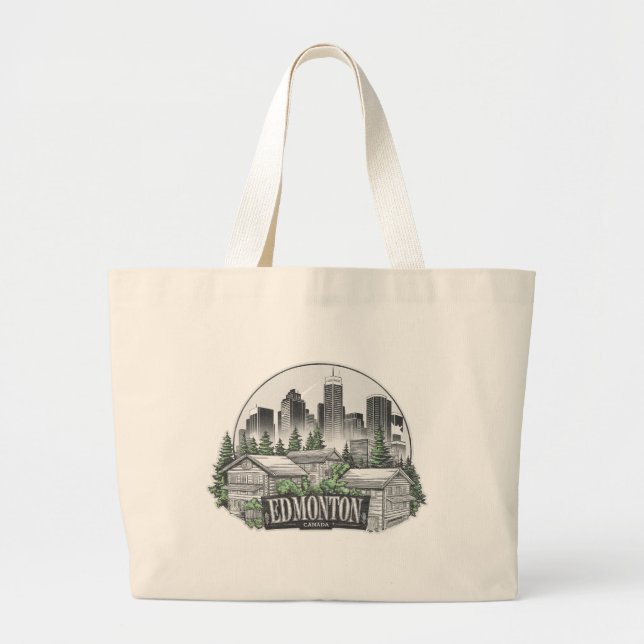 Bolso De Tela Gigante Edmonton City Canada (Frente)