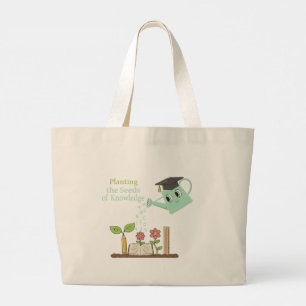 Bolso De Tela Gigante Educador Caprichoso "Sembrando Semillas de Conocim