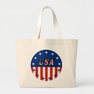 Bolso De Tela Gigante EEUU - Bandera estadounidense y estrellas en círcu