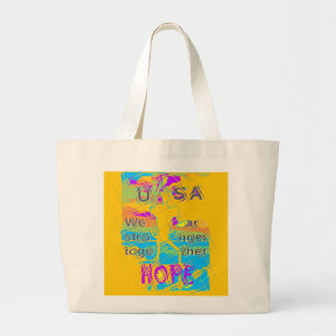Bolso De Tela Gigante EEUU Hope: Colorido diseño texturado