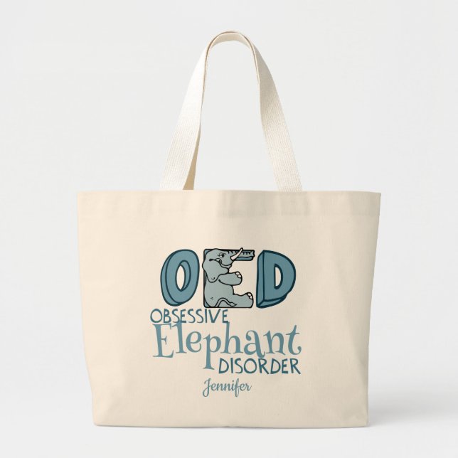 Bolso De Tela Gigante El aburrido desorden del elefante obsesivo (Frente)