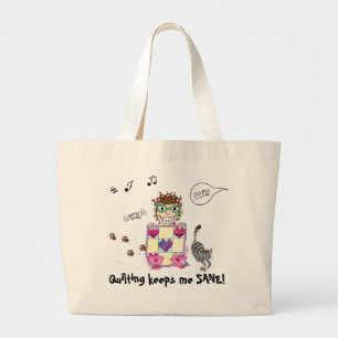 Bolso De Tela Gigante ¡El acolchar me mantiene SANO! Totebag