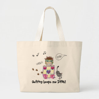 Bolso De Tela Gigante ¡El acolchar me mantiene SANO! Totebag