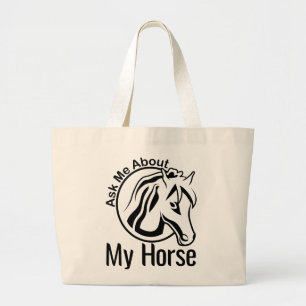 Bolso De Tela Gigante El amante de los caballos me pregunta por mi cabal