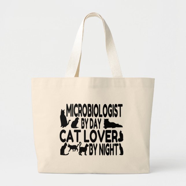 Bolso De Tela Gigante El amante del gato microbiólogo (Frente)