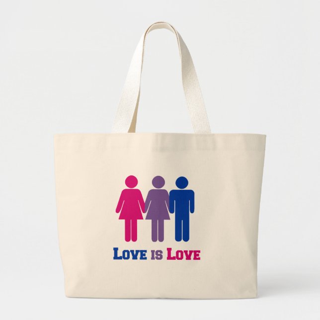 Bolso De Tela Gigante El amor bisexual es amor (Frente)