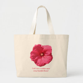 Bolso De Tela Gigante El amor de Hollyhock-Dios rosado delicado