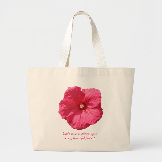 Bolso De Tela Gigante El amor de Hollyhock-Dios rosado delicado (Frente)