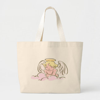 Bolso De Tela Gigante El ángel sonríe tote