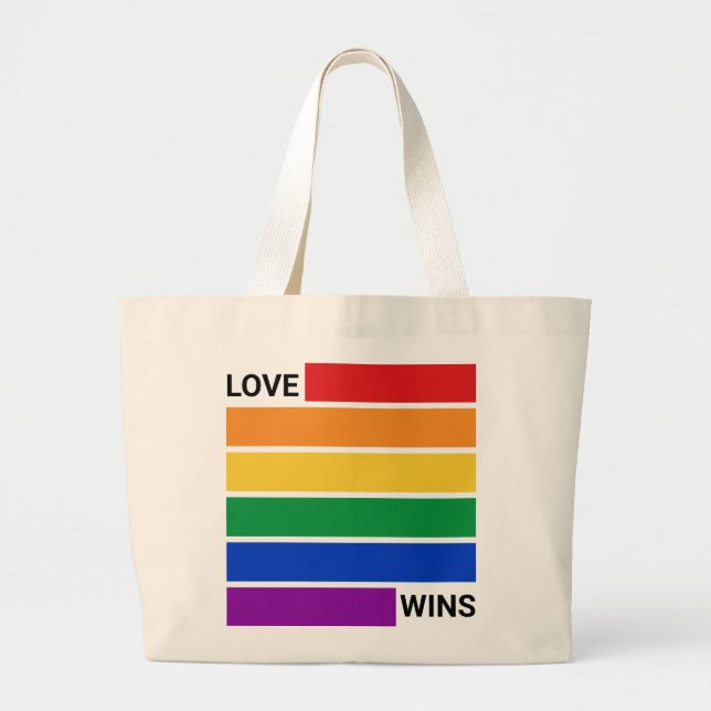 Bolso De Tela Gigante El arcoiris LGBTQ, el amor gana (Frente)