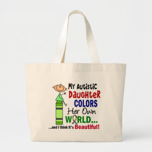 Bolso De Tela Gigante El autismo COLOREA a SU PROPIA hija del MUNDO