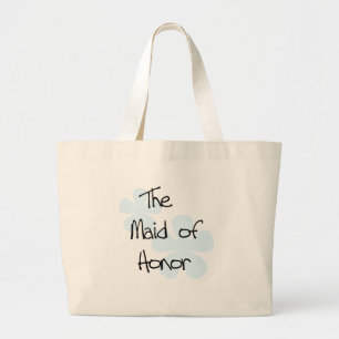 Bolso De Tela Gigante El azul florece a la criada del honor